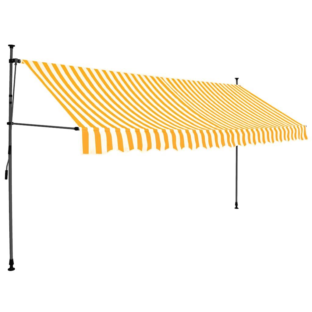 ComfortXL - Auvent pour Balcon LED Solaire sans Perçage Manuel Réglable Anti-UV Orange Blanc 350x120 cm – ComfortXL Outdoor Living - Image 2