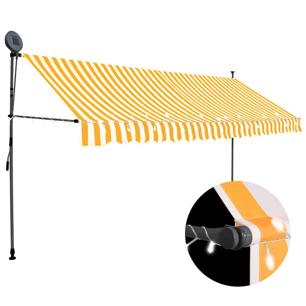 ComfortXL - Auvent pour Balcon LED Solaire sans Perçage Manuel Réglable Anti-UV Orange Blanc 350x120 cm – ComfortXL Outdoor Living - Image 1