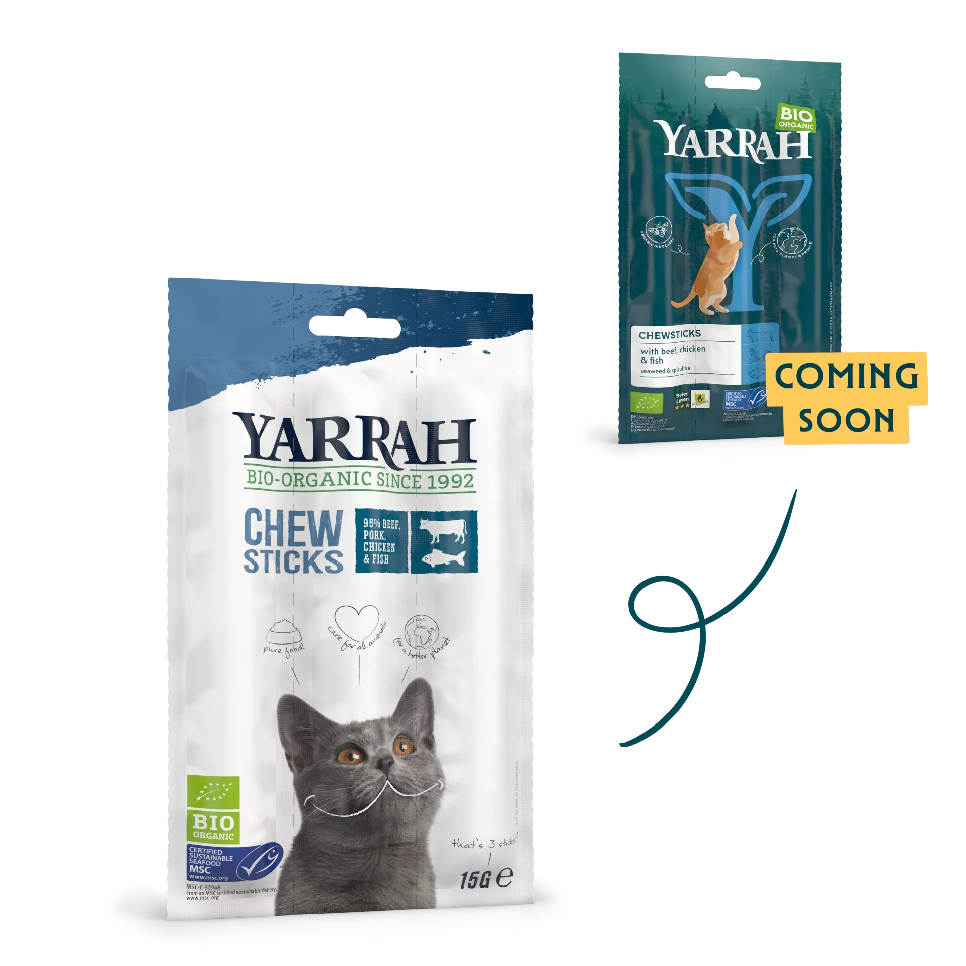 Yarrah - Bâtonnets à mâcher Bio Boeuf & Poisson pour Chat - Imagen 3