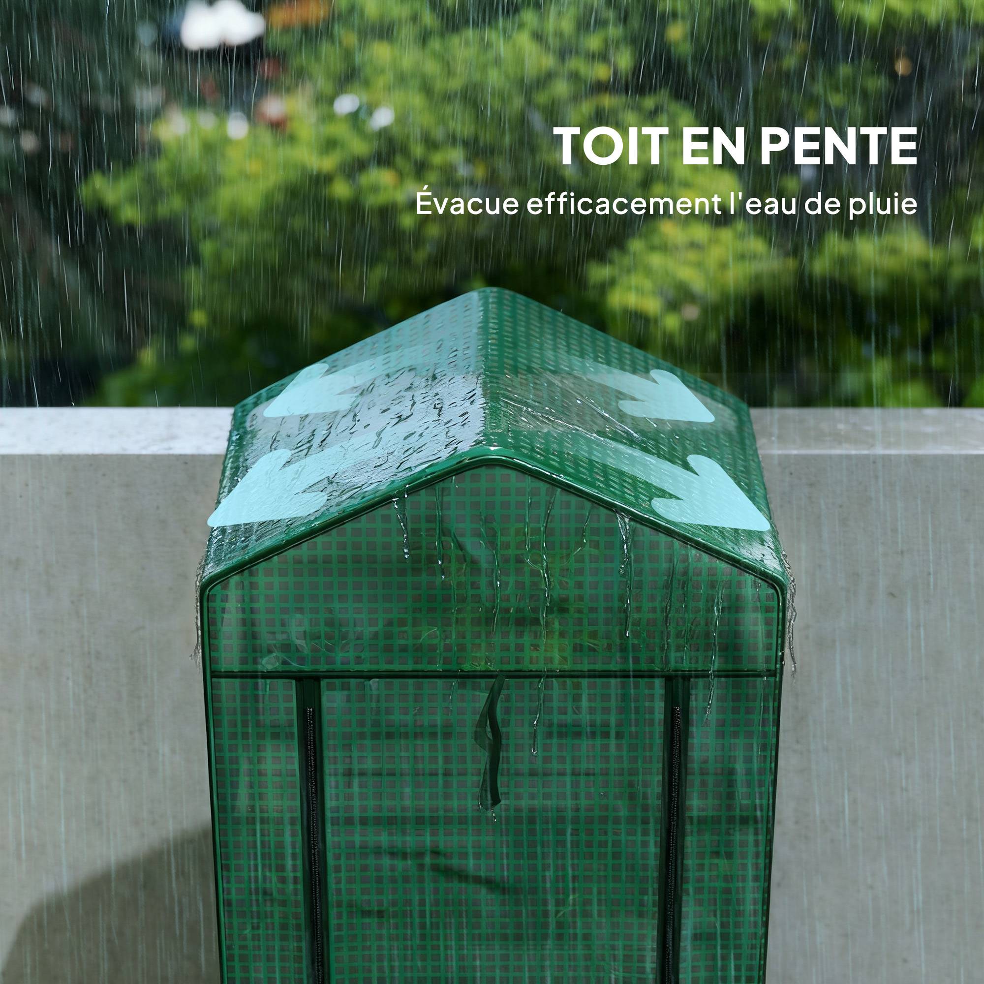 Serre de jardin balcon étagère serre 5 niveaux 0,69 x 0,49 x 1,93 m acier bâche amovible PE vert - Image 10