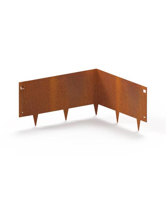 Angle Intérieur 90 Bordure de Jardin Métal Acier Corten 50-50x20cm - madecoupesurmesure