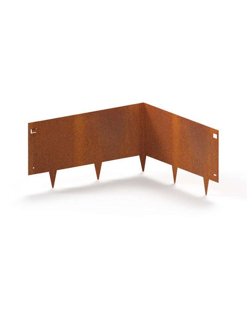Angle Intérieur 90 Bordure de Jardin Métal Acier Corten 50-50x20cm - madecoupesurmesure