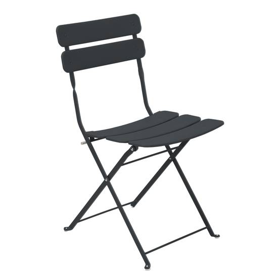 Oviala - Table de terrasse ronde pliante et 2 chaises pliantes anthracite Annecy - Oviala - Imagen 4