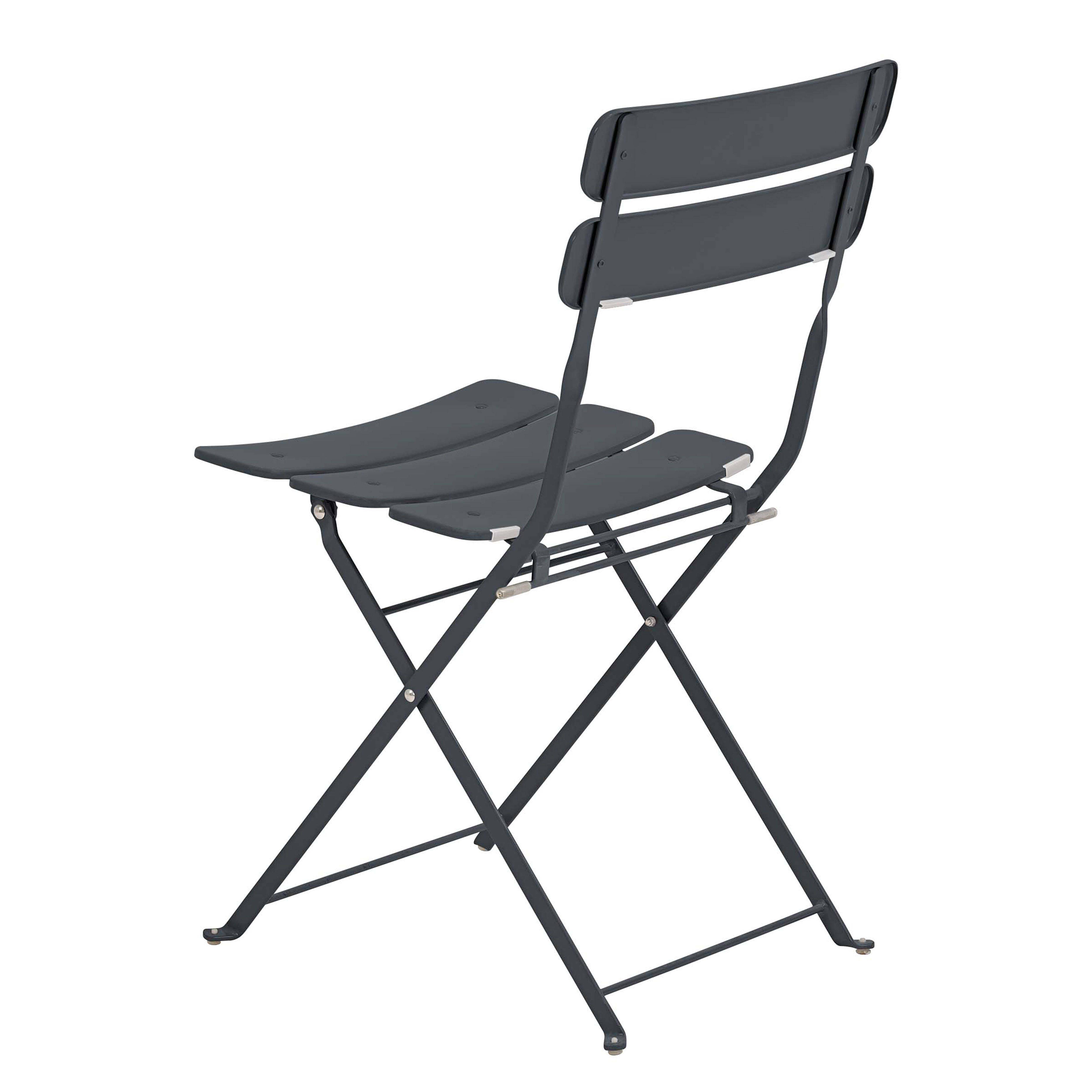 Oviala - Table de terrasse ronde pliante et 2 chaises pliantes anthracite Annecy - Oviala - Imagen 6