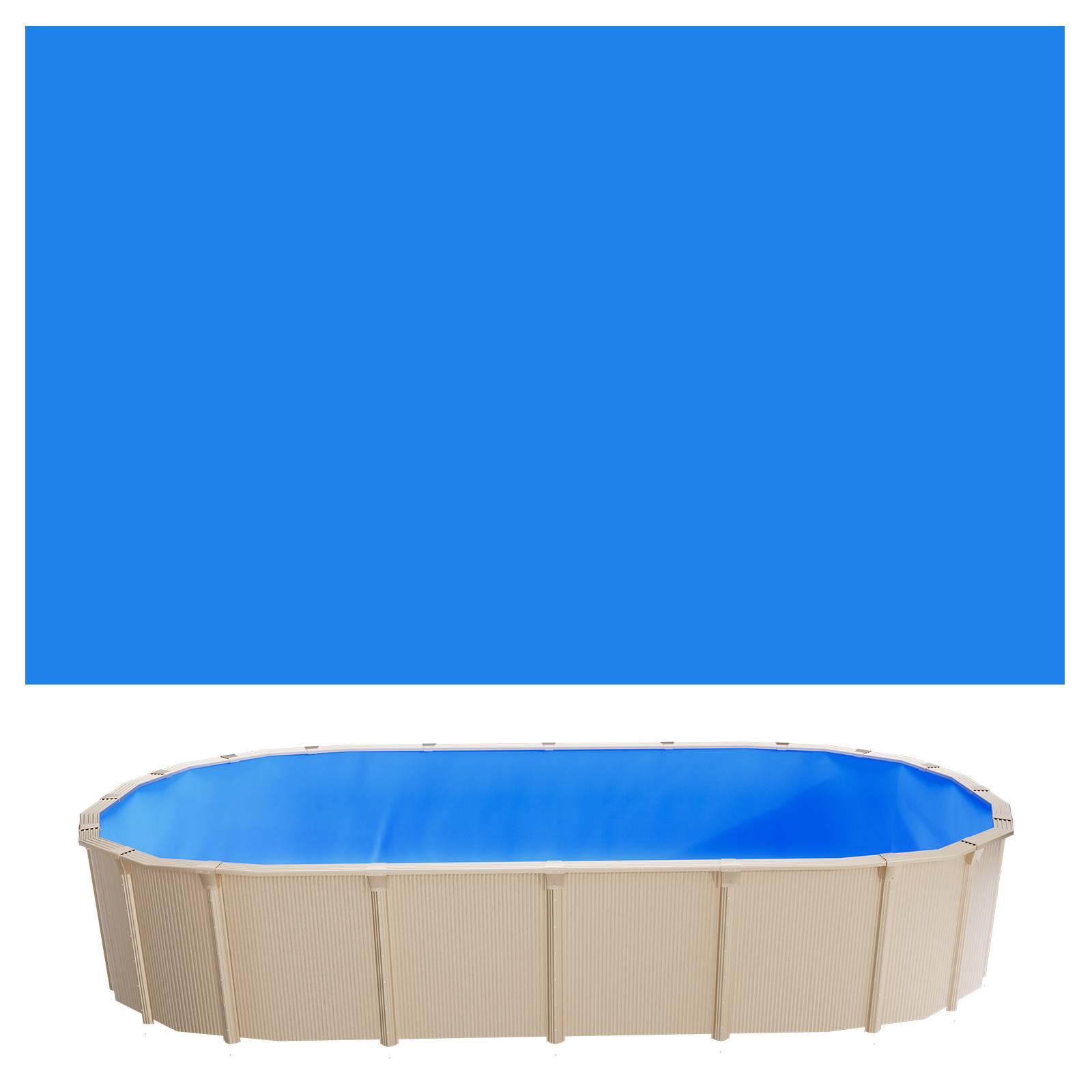 VEVOR Liner Piscine Hors-Sol Film Intérieur de Piscine Ovale 360x623x120 cm Bleu - Image 1