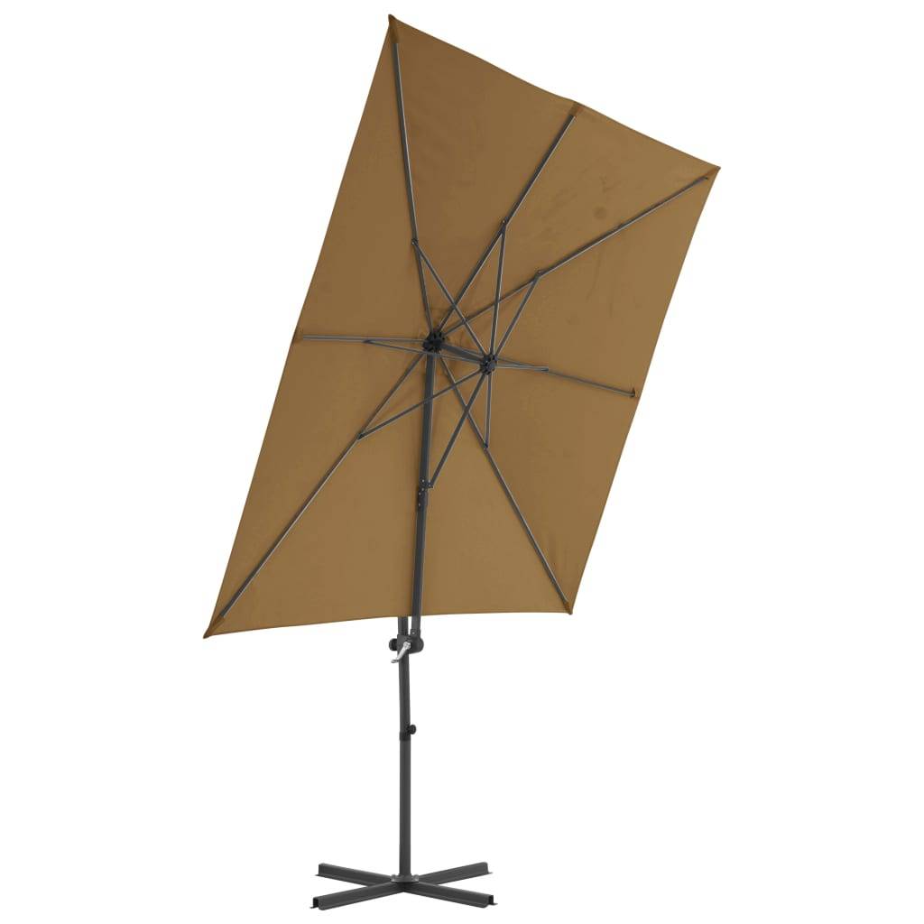 Helloshop26 - Parasol meuble de jardin en porte-à-faux avec mât en acier taupe 250 x 250 cm - Imagen 3