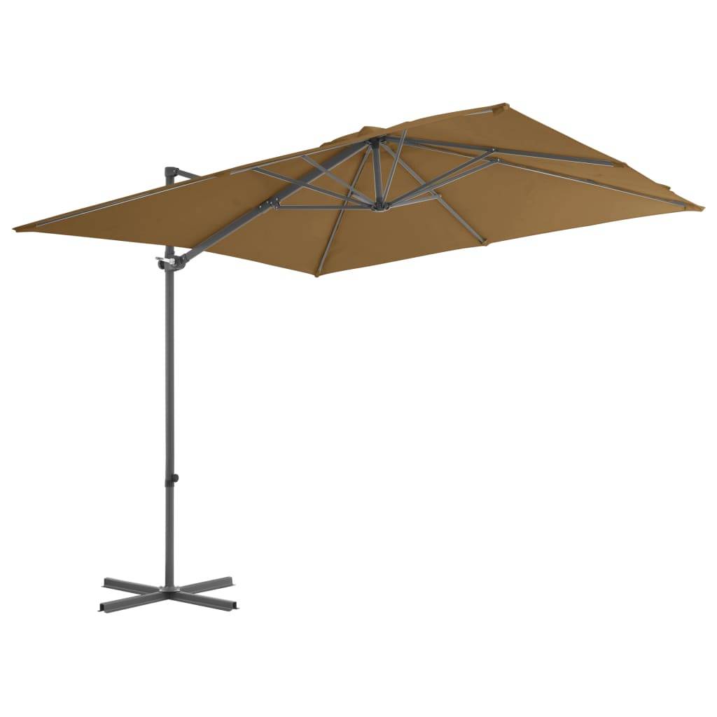Helloshop26 - Parasol meuble de jardin en porte-à-faux avec mât en acier taupe 250 x 250 cm - Imagen 2
