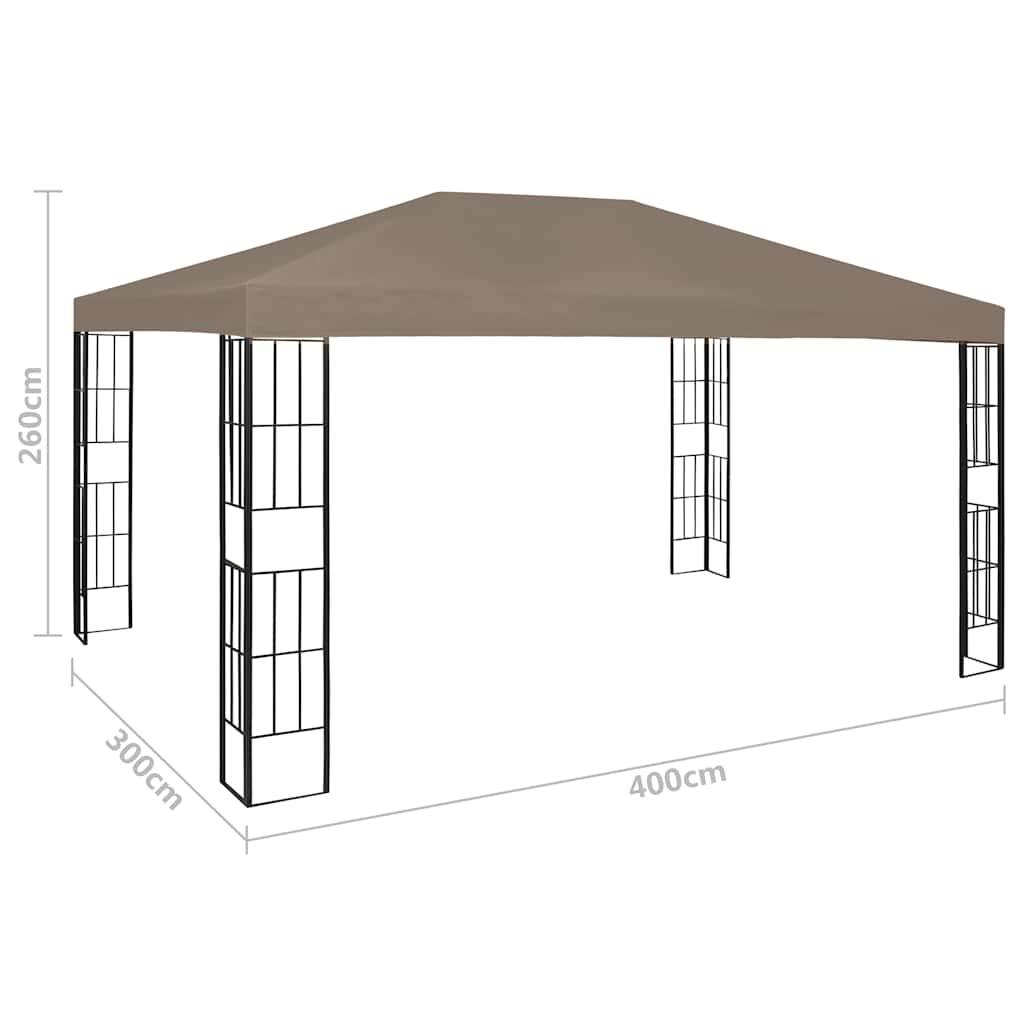 ComfortXL - Pergola de Jardin avec Éclairage LED Solaire 4x3m Taupe - ComfortXL Outdoor Living - Image 5