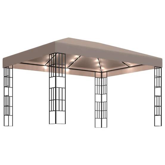 ComfortXL - Pergola de Jardin avec Éclairage LED Solaire 4x3m Taupe - ComfortXL Outdoor Living - Image 2