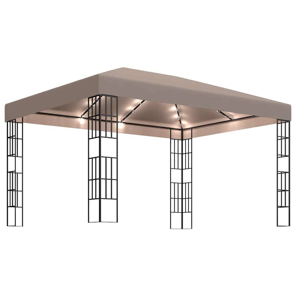 ComfortXL - Pergola de Jardin avec Éclairage LED Solaire 4x3m Taupe - ComfortXL Outdoor Living - Image 2
