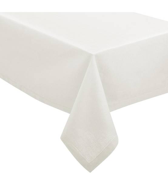 Nappe en coton Chambray Blanc 140 x 240 cm - Image 1