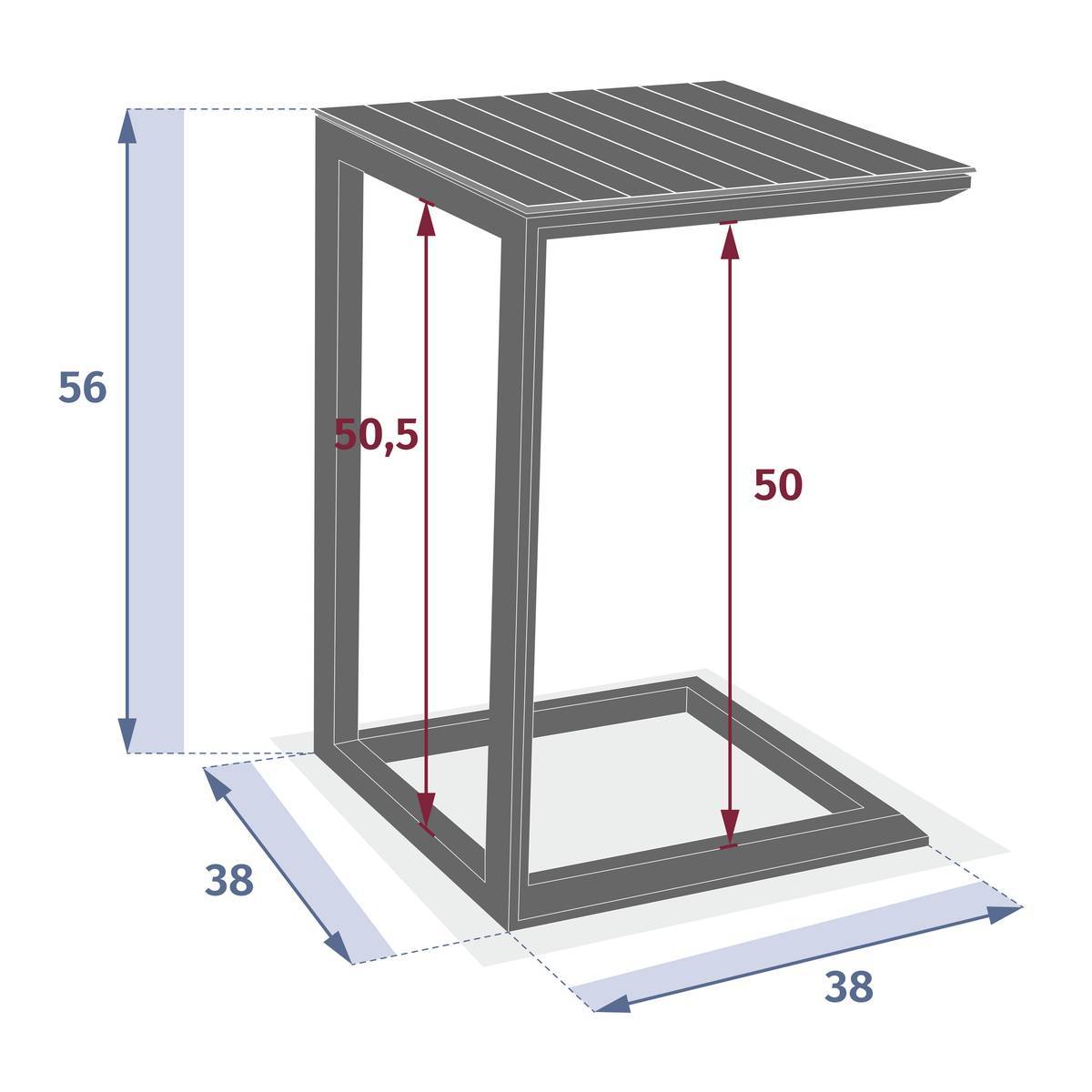 Hesperide - Table d'appoint de jardin Evasion 38x38cm acajou - Hespéride - Image 8