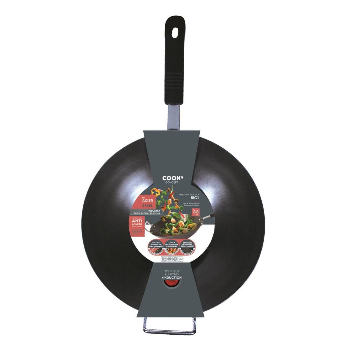 Cook Concept - Wok en Inox "Tous Feux" 33cm Noir - Image 4