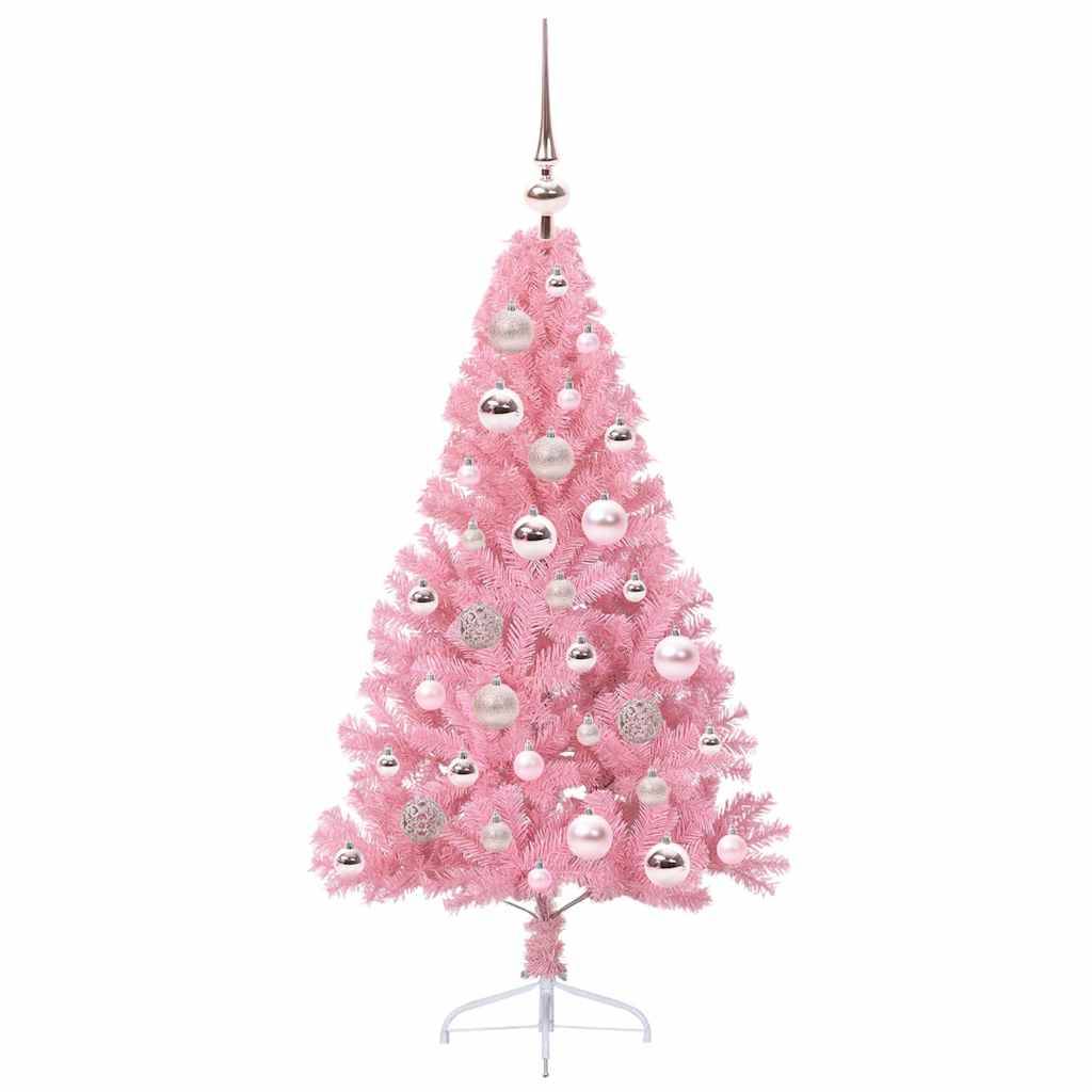 Vidaxl - Sapin de Noël artificiel pré-éclairé Rose 120 cm PVC vidaXL 3397052 - Image 5