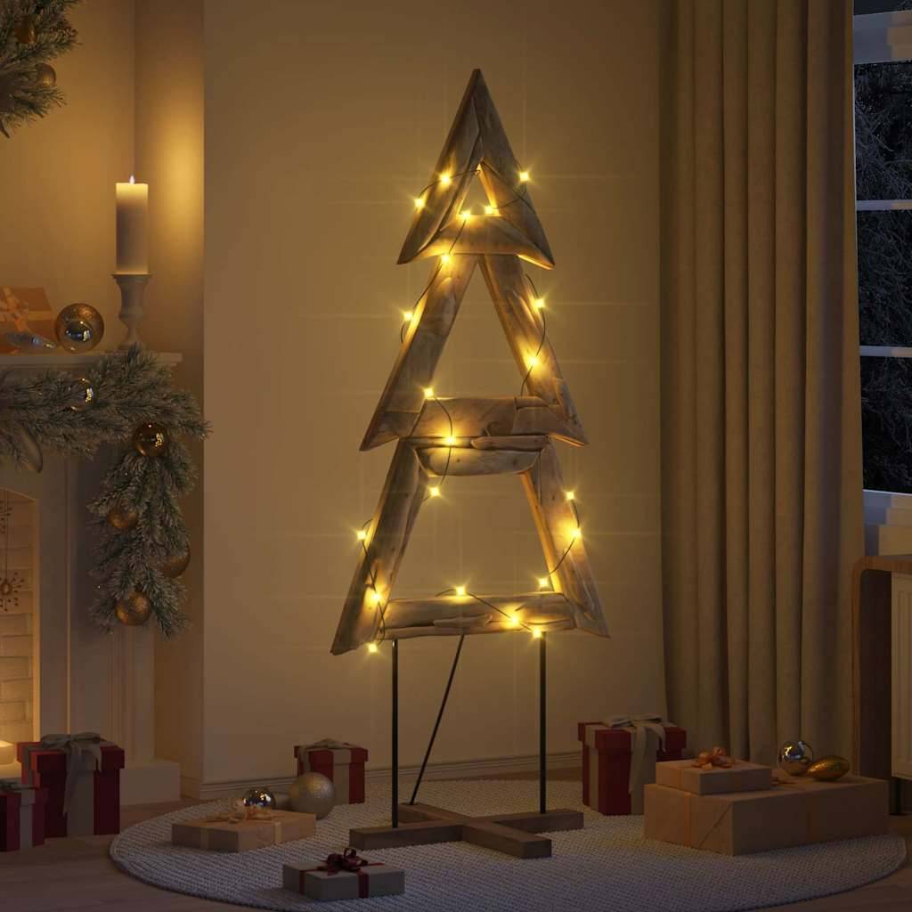 Sapin de Noël en bois de teck massif décoration rustique pour salon 180 cm – ComfortXL Outdoor Living - Image 1