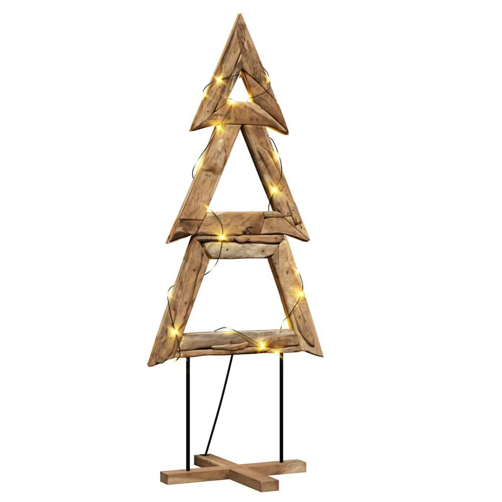 Sapin de Noël en bois de teck massif décoration rustique pour salon 180 cm – ComfortXL Outdoor Living - Image 3