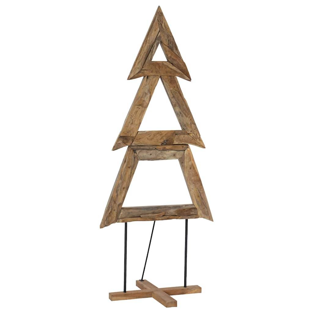 Sapin de Noël en bois de teck massif décoration rustique pour salon 180 cm – ComfortXL Outdoor Living - Image 2