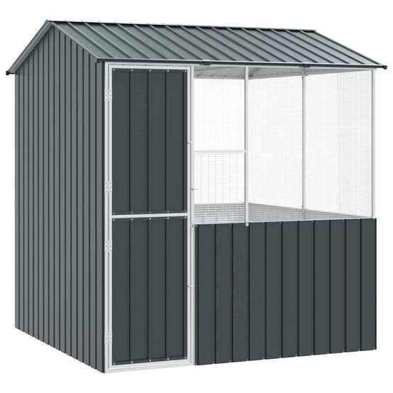 Volière Carrée Acier Galvanisé Solide 215x209cm Anthracite - ComfortXL Outdoor Living - Image 2