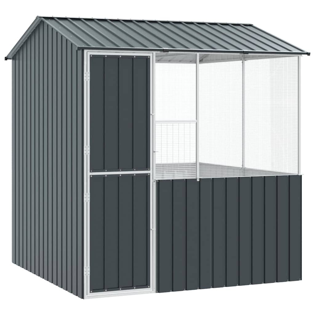 Volière Carrée Acier Galvanisé Solide 215x209cm Anthracite - ComfortXL Outdoor Living - Image 2