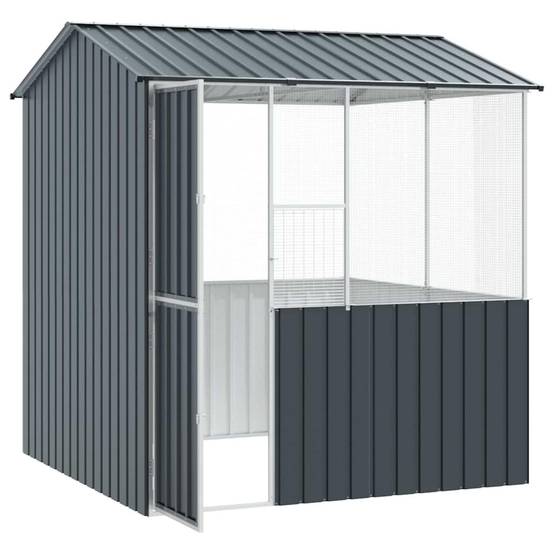 Volière Carrée Acier Galvanisé Solide 215x209cm Anthracite - ComfortXL Outdoor Living - Image 4