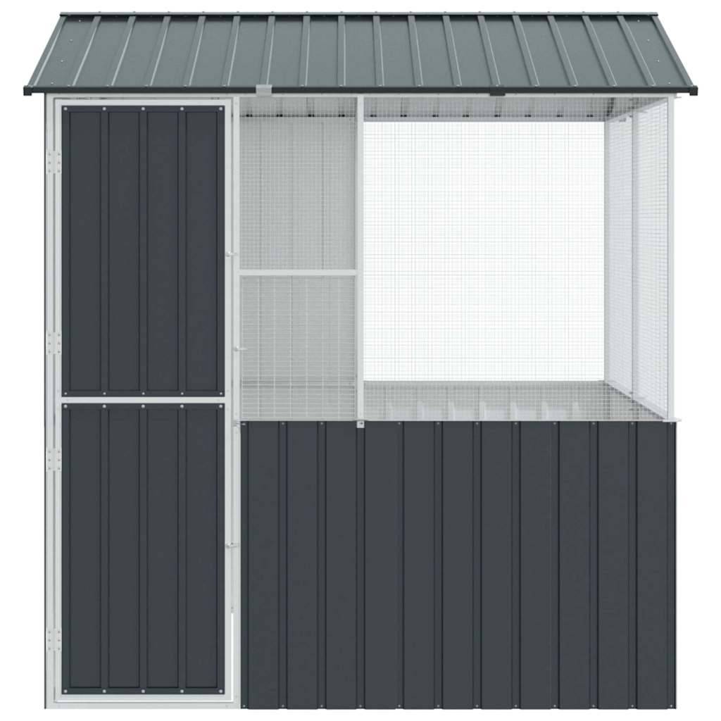 Volière Carrée Acier Galvanisé Solide 215x209cm Anthracite - ComfortXL Outdoor Living - Image 6