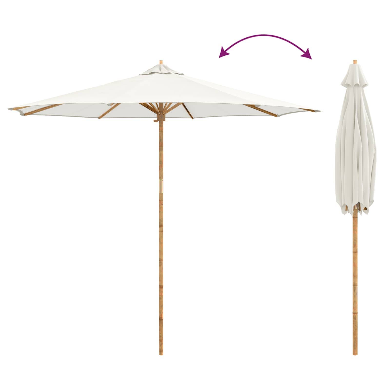 PANGIVO - Parasol de jardin Bambou Blanc crème 270 x 270 x 260 cm - PANGIVO - Image 7