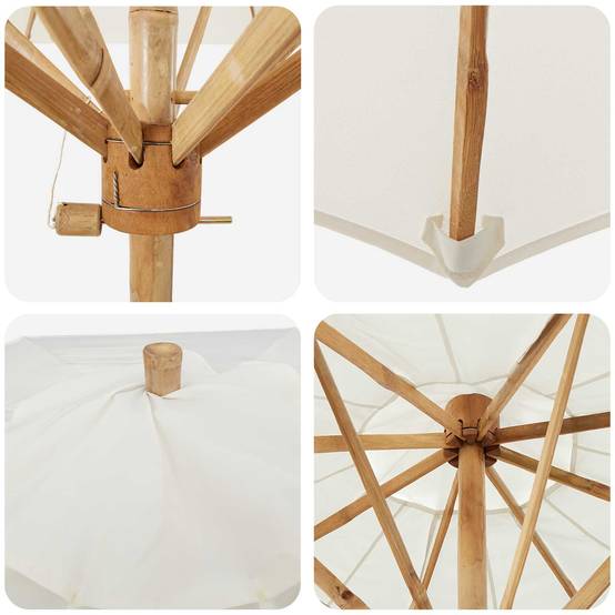 PANGIVO - Parasol de jardin Bambou Blanc crème 270 x 270 x 260 cm - PANGIVO - Image 6