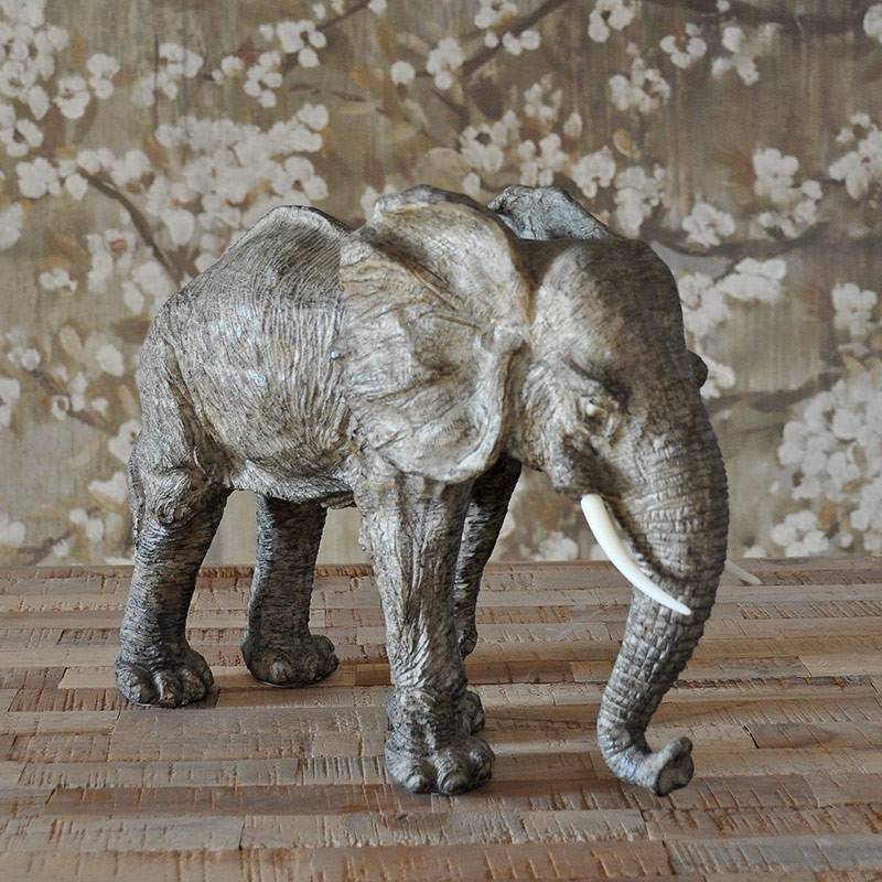 La Grande Prairie - Statuette éléphant résine 33x12x25cm - Image 2