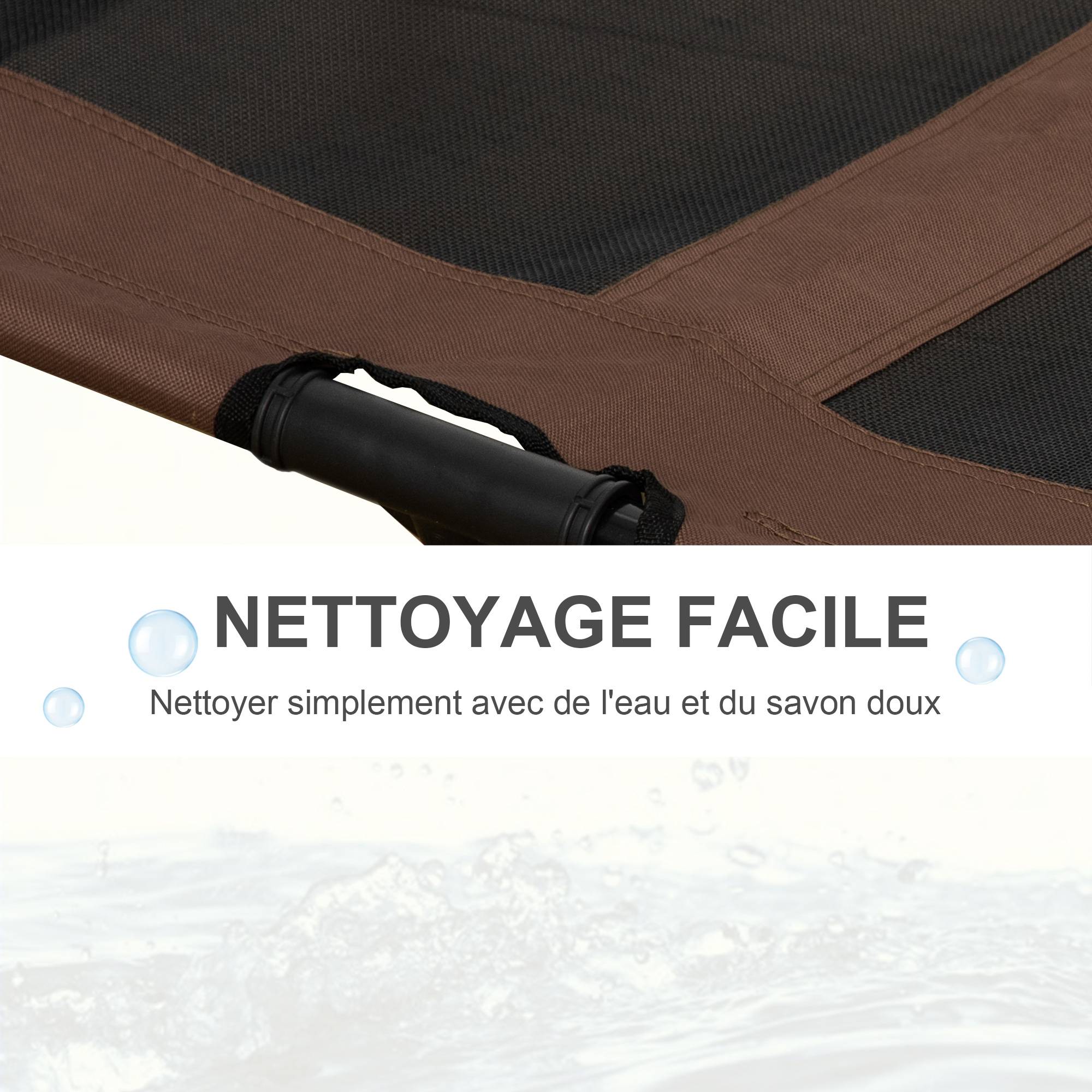 Lit surélevé rafraîchissant Tissu Oxford pour chien chat Couchage confort 92cm café - ComfortXL Outdoor Living - Image 7