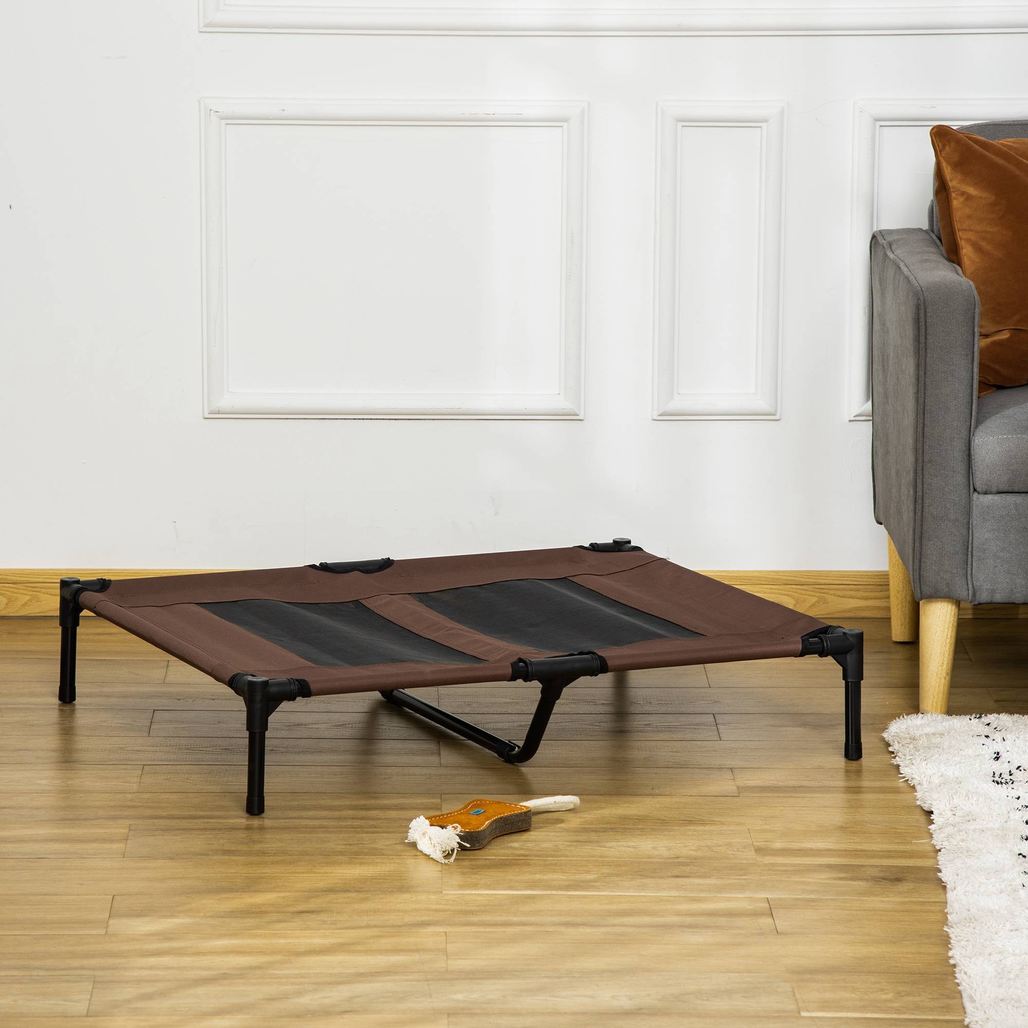 Lit surélevé rafraîchissant Tissu Oxford pour chien chat Couchage confort 92cm café - ComfortXL Outdoor Living - Image 4