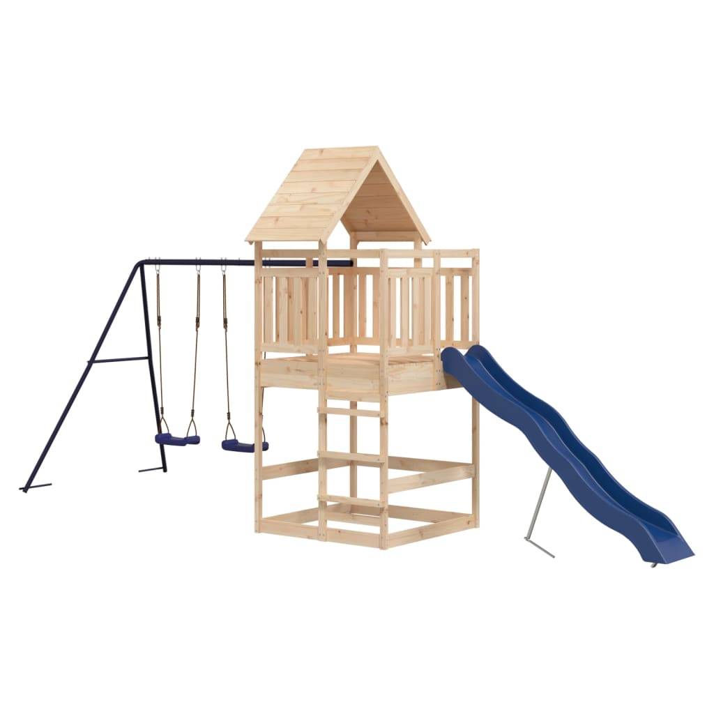 Helloshop26 - Aire de jeux d'extérieur balançoires toboggan portiques robuste jeux jardin 553 x 206 x 264 cm bois de pin massif - Imagen 2