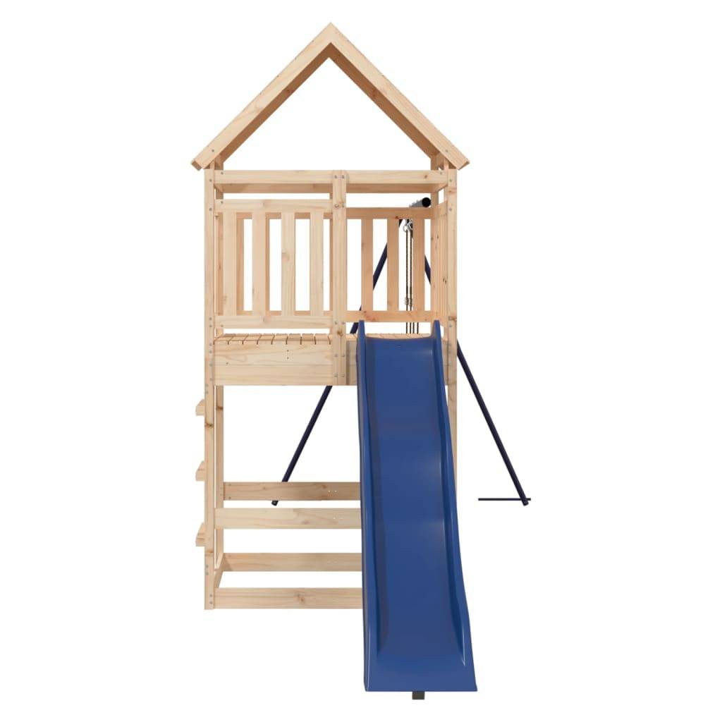 Helloshop26 - Aire de jeux d'extérieur balançoires toboggan portiques robuste jeux jardin 553 x 206 x 264 cm bois de pin massif - Imagen 1