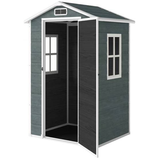 ComfortXL - Abri de jardin compact résine PP rangement extérieur 128x104x196cm gris vieilli - ComfortXL Outdoor Living - Image 2