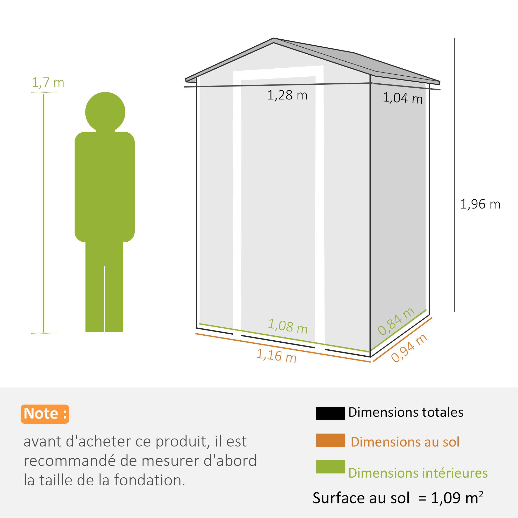 ComfortXL - Abri de jardin compact résine PP rangement extérieur 128x104x196cm gris vieilli - ComfortXL Outdoor Living - Image 5