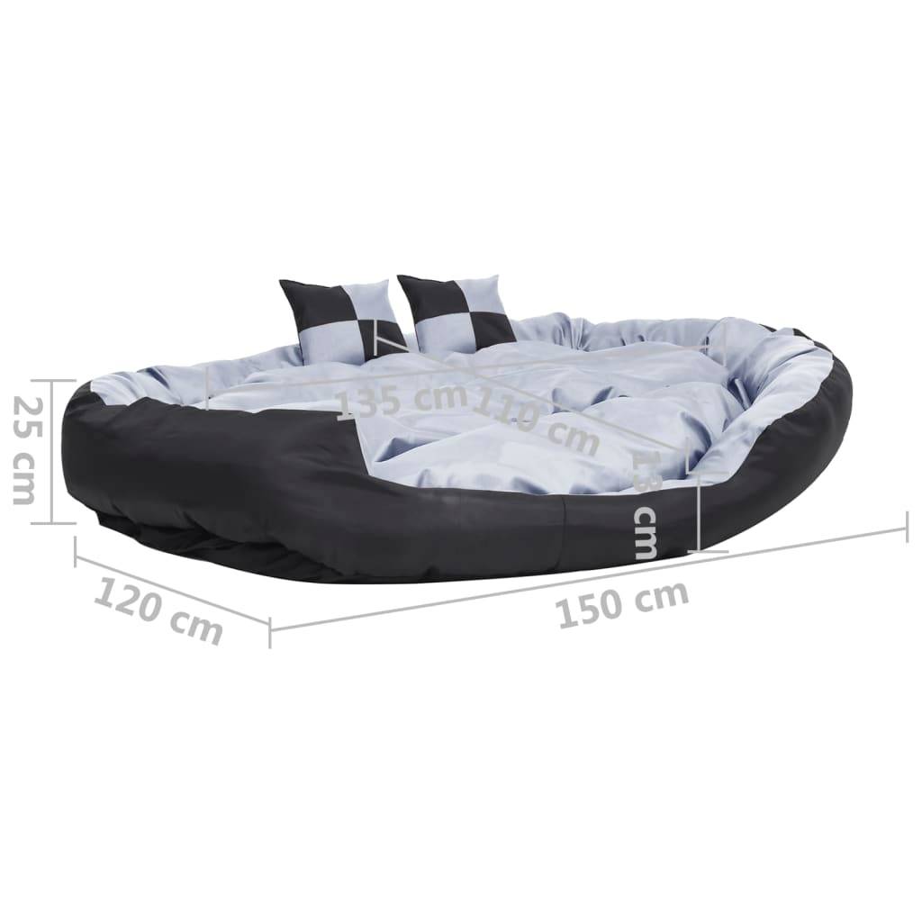 Vidaxl - Coussin réversible lavable pour chien Gris et noir 150x120x25cm vidaXL 171210 - Image 3