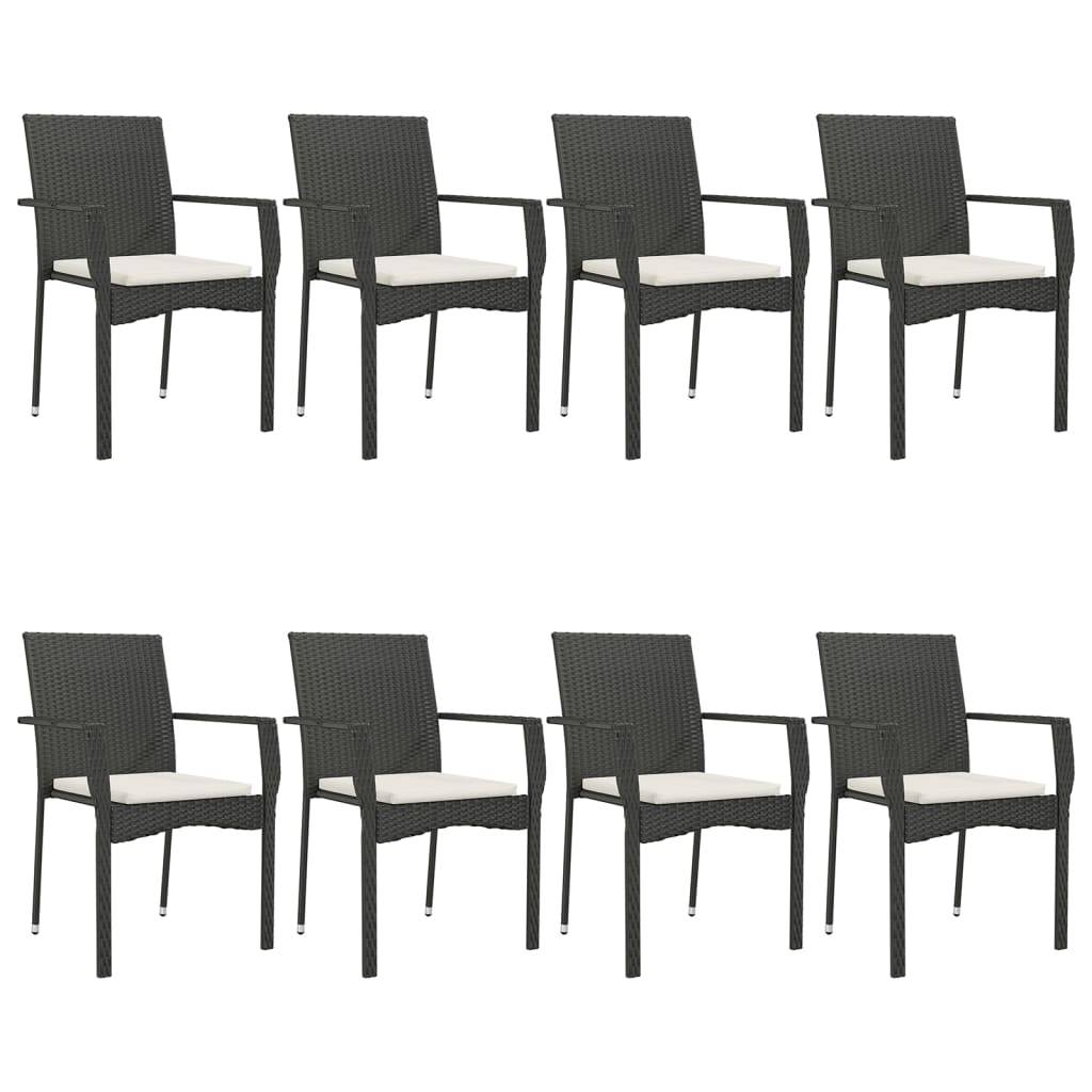 ComfortXL - Table et 8 Chaises de Jardin Noir et Crème en Résine Tressée, Plateau en Verre 200cm – ComfortXL Outdoor Living - Image 4