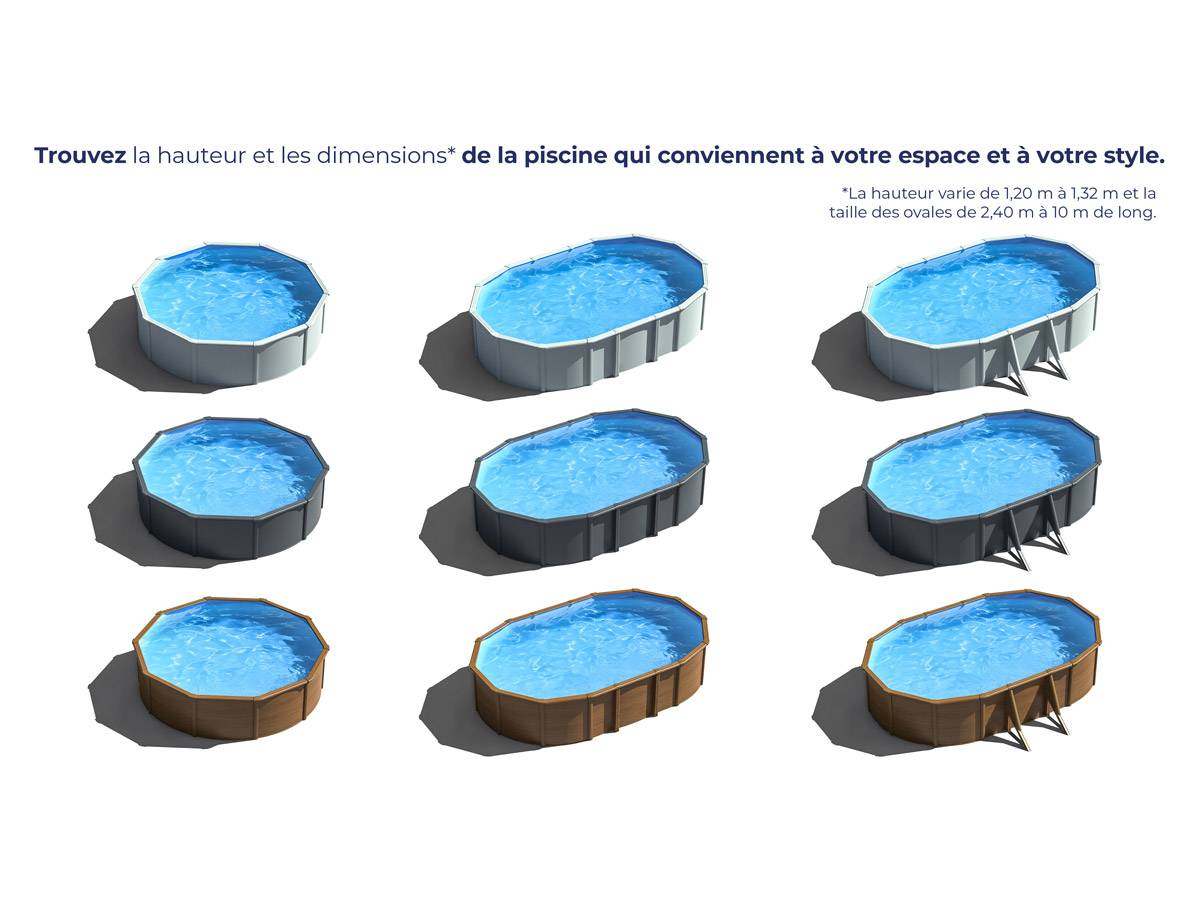Gré - Piscine acier aspect bois Amazonia ovale 6,34 x 3,99 x 1,32 m - Gré - Imagen 7