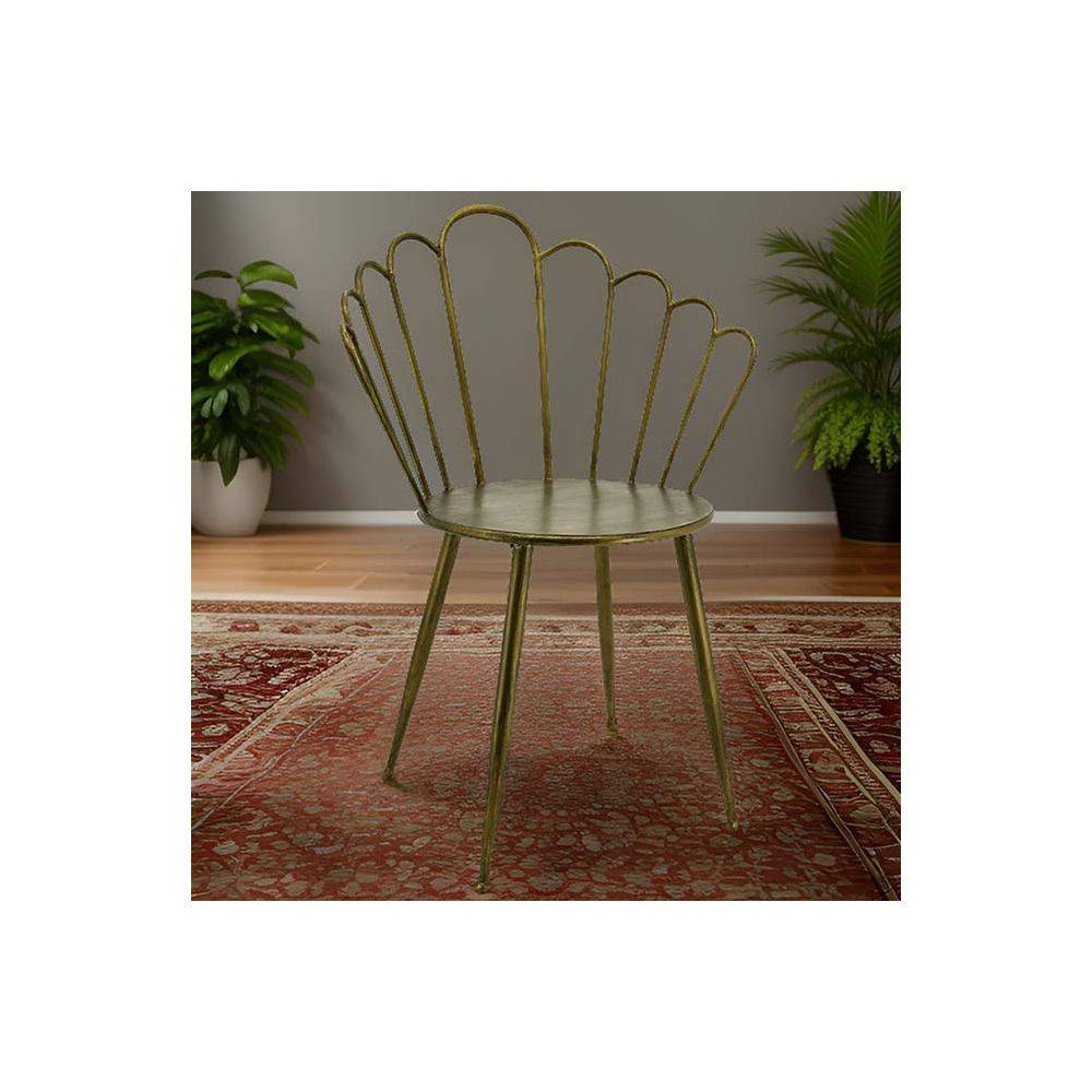 Aubry Gaspard - Chaise en métal doré antique Gatsby - Imagen 2