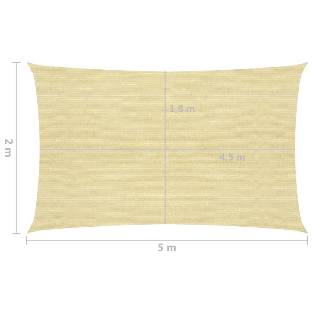 Helloshop26 - Voile toile d'ombrage parasol 160 g/m² 2 x 5 m PEHD beige - Imagen 6