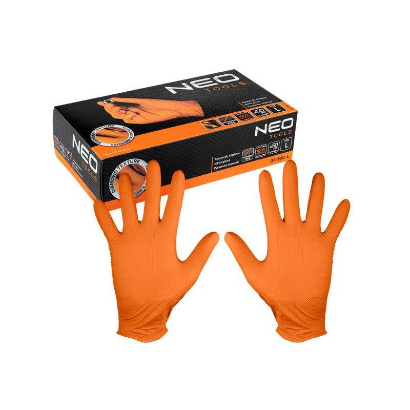 Neo Tools - Boite de 50 gants nitrile perforés oranges NEOTOOLS - taille M - NEO TOOLS EPI - Imagen 1
