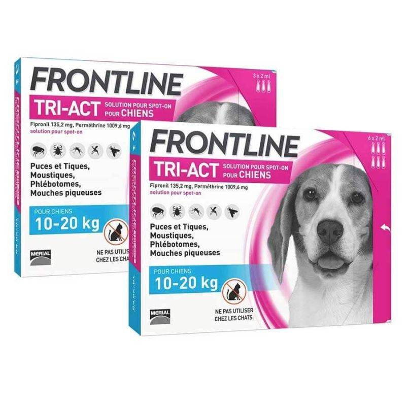 Frontline - FRONTLINE TRI-ACT CHIEN M (10-20 kg) - BOEHRINGER 6 pipettes - Imagen 1