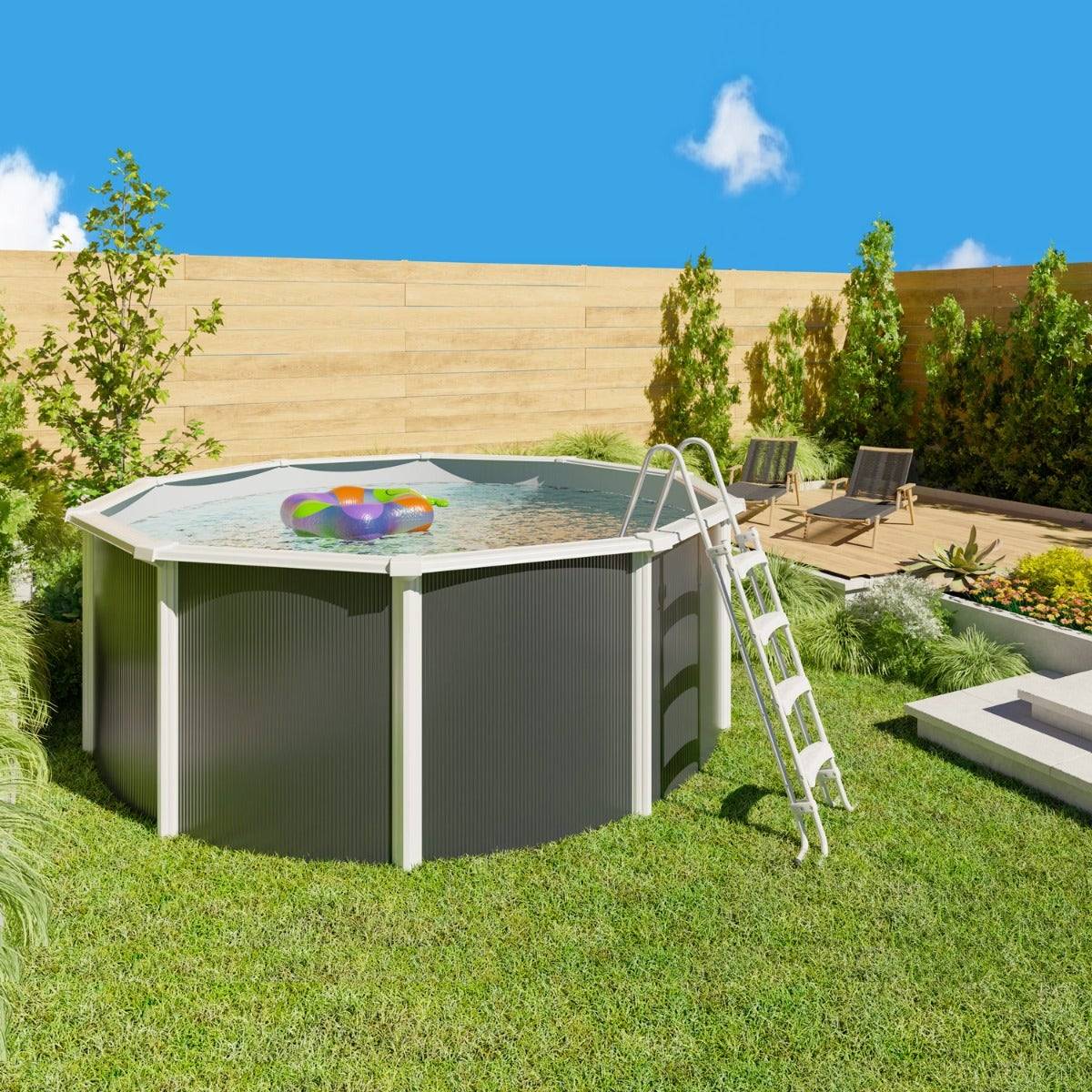 Liner gris piscine métal 3,60 x 1,32 m - Image 4