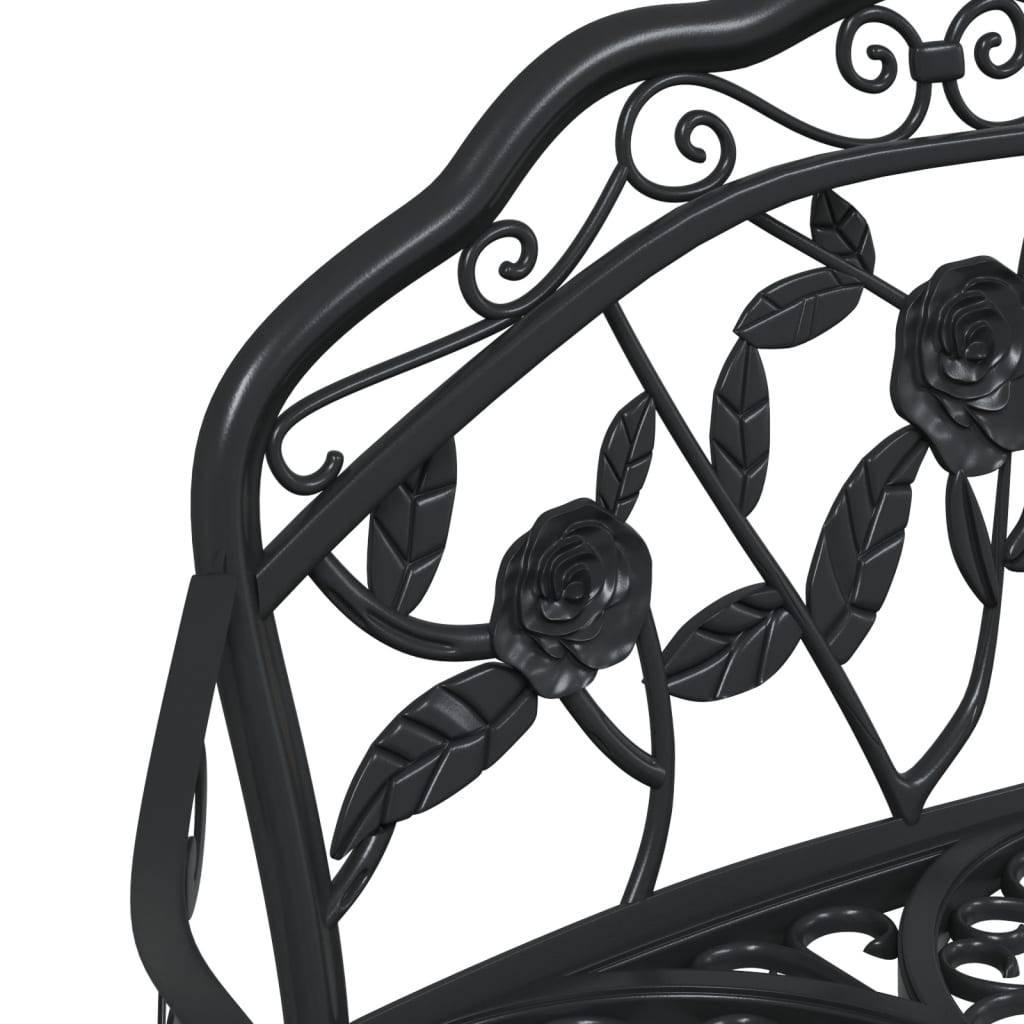 Helloshop26 - Banc de jardin meuble de patio d'extérieur terrasse 100 x 54 x 80 cm aluminium coulé noir - Imagen 5