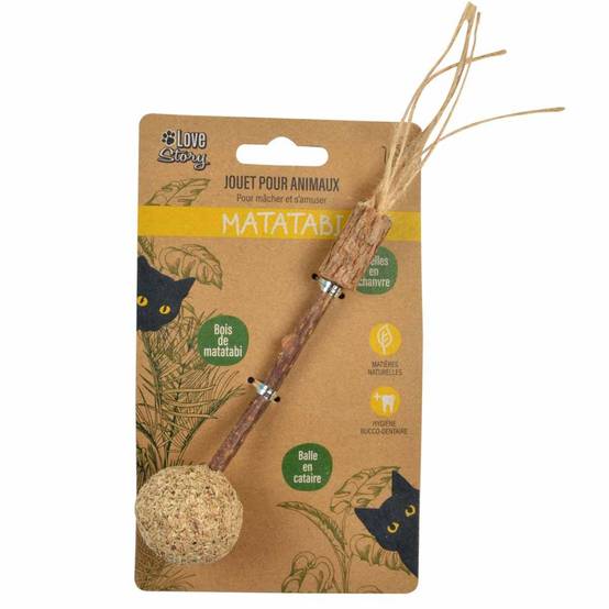 Love Story - Jouet Sucette pour Chat "Matatabi" 14cm Naturel - Image 6
