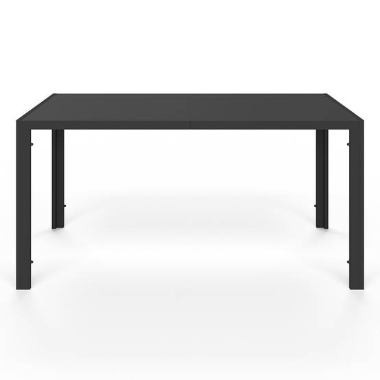 Salon de jardin MADEIRA table 150 cm et 6 chaises cordage et textilène noir et rotin clair - Image 3
