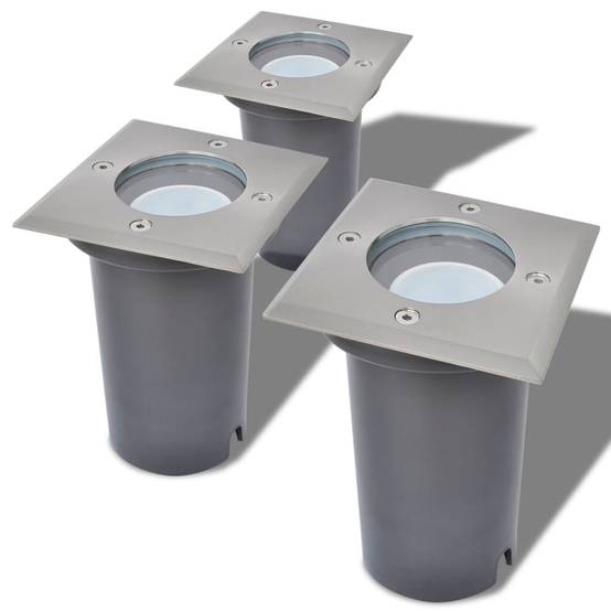 Lampe d'extérieur - Lampe de jardins au sol à LED 3 pcs carré - Image 1