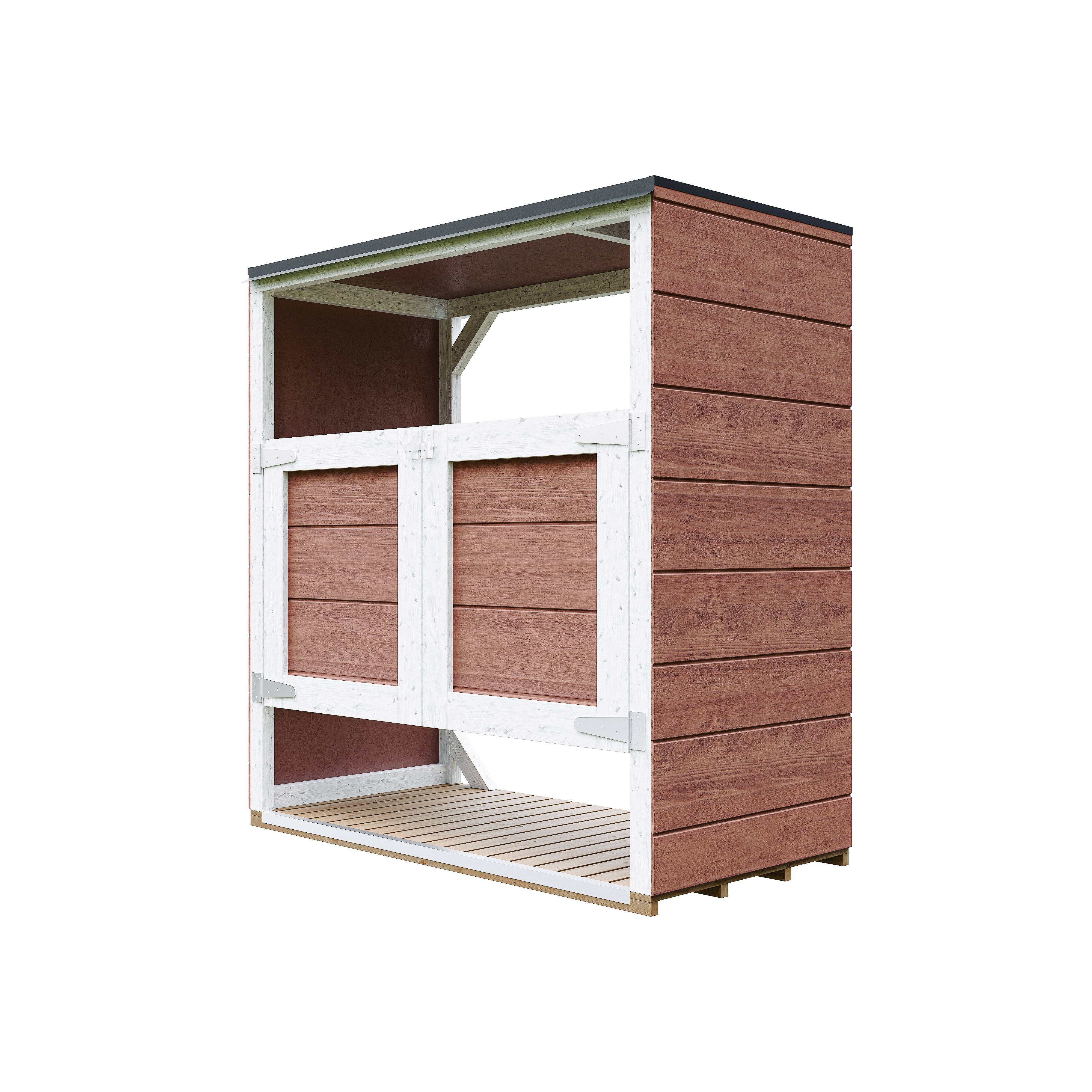 Timbela - Abri de jardin pour poubelles, Cache poubelle extérieur 1,14 m² / 2x240L - Timbela M980A-REDWOOD RED - Image 3