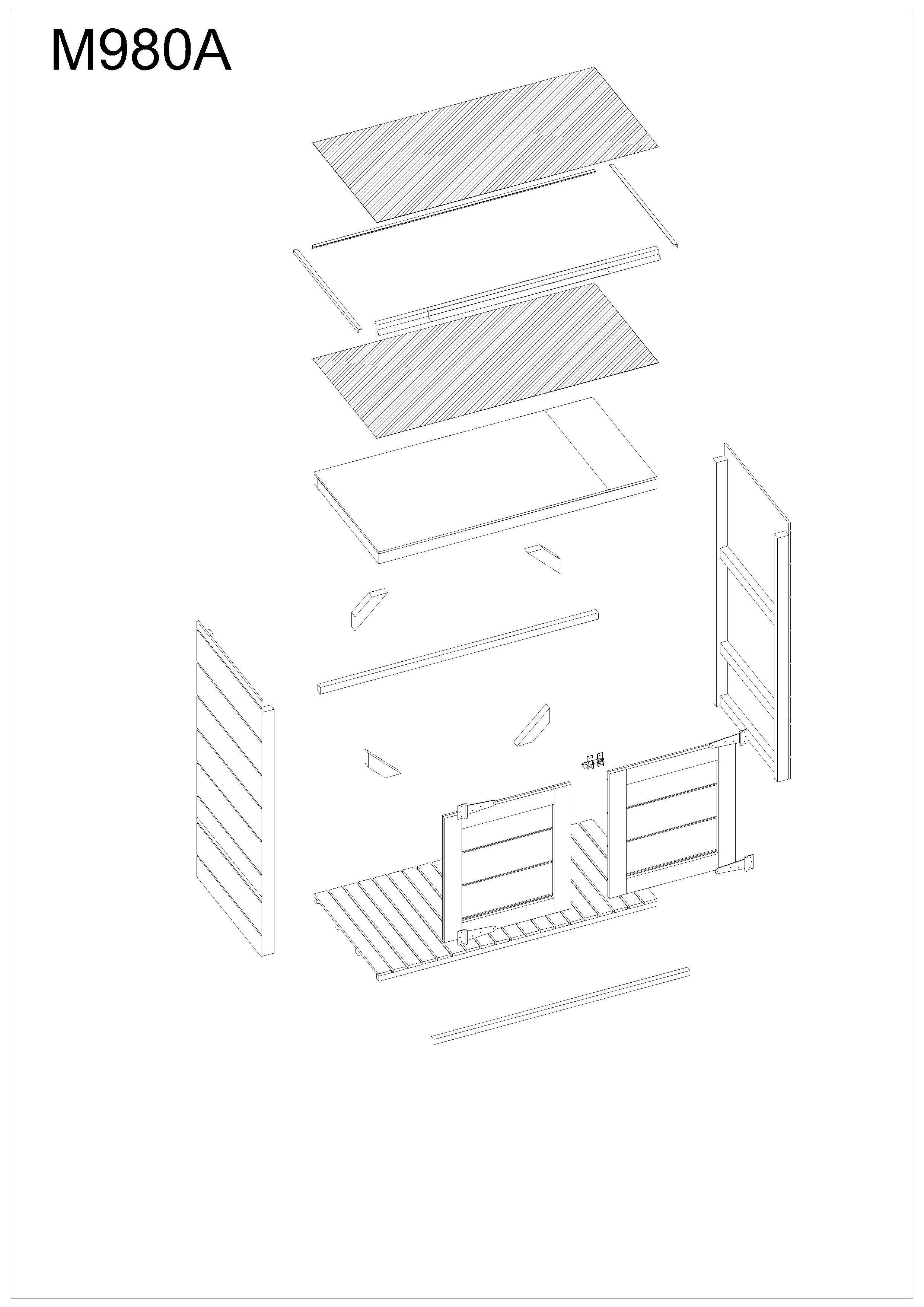 Timbela - Abri de jardin pour poubelles, Cache poubelle extérieur 1,14 m² / 2x240L - Timbela M980A-REDWOOD RED - Image 7