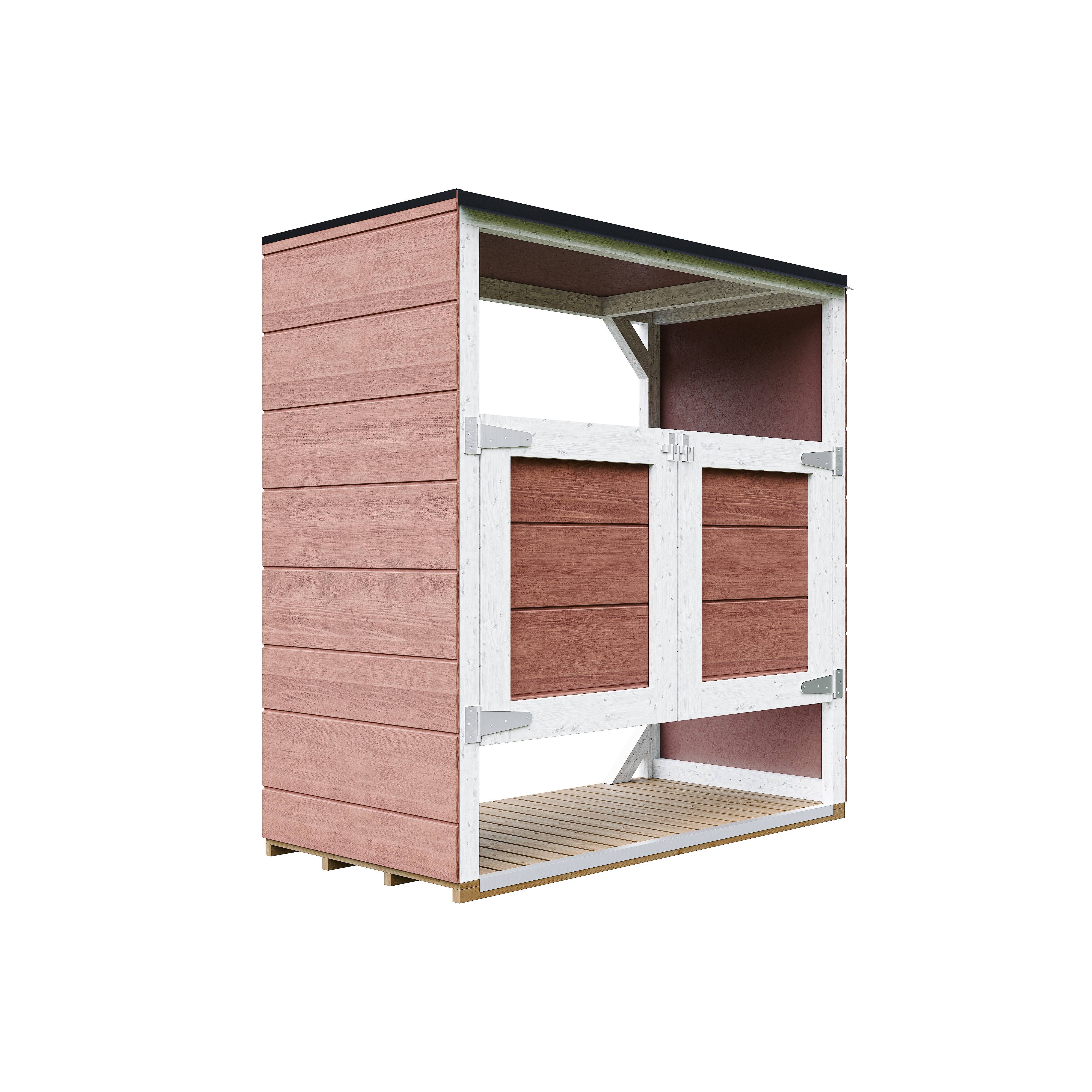Timbela - Abri de jardin pour poubelles, Cache poubelle extérieur 1,14 m² / 2x240L - Timbela M980A-REDWOOD RED - Image 2
