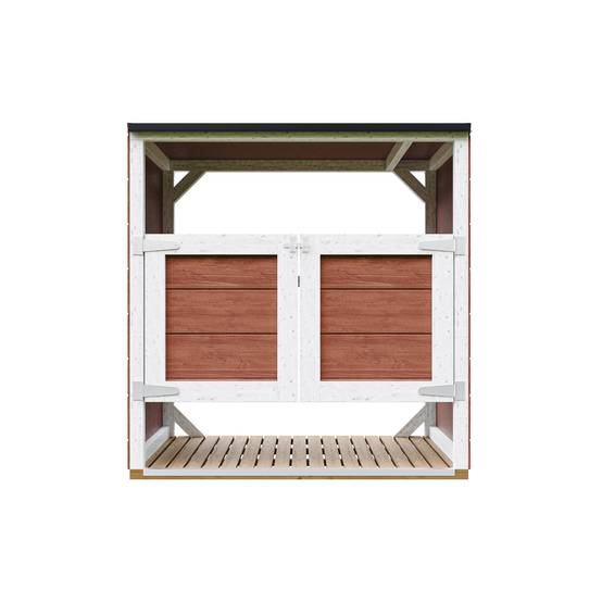 Timbela - Abri de jardin pour poubelles, Cache poubelle extérieur 1,14 m² / 2x240L - Timbela M980A-REDWOOD RED - Image 1